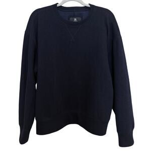 Banana Republic Navy Blue Wool Brushed Crew Neck Long Sleeve Sweater Men's Large